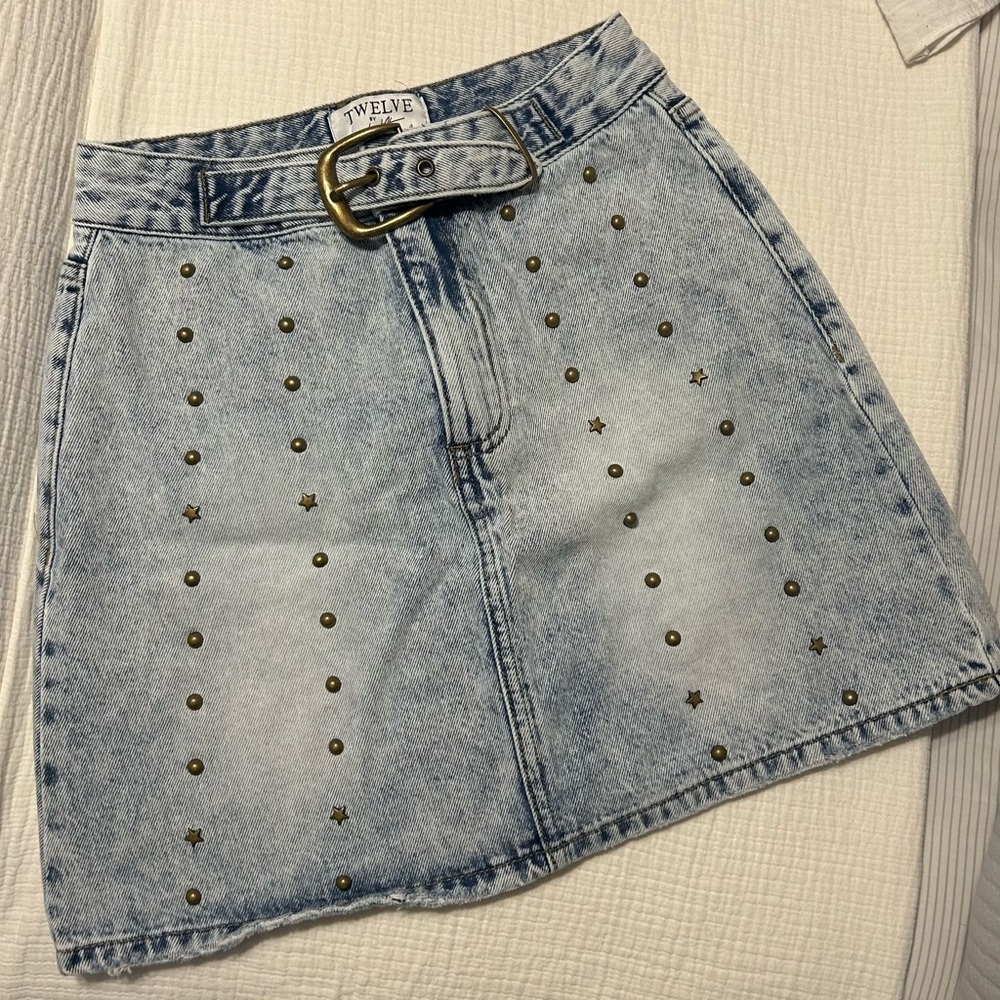 Twelve by ontwelft Studded Denim Skirt Size S